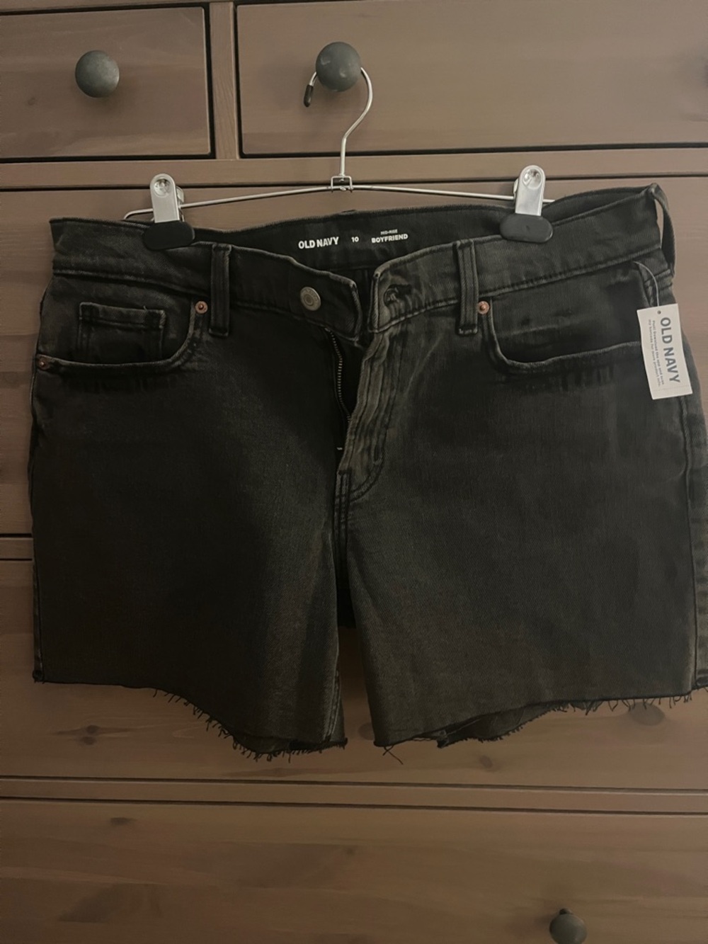 Old Navy Black Denim Raw Hem Cutoff Shorts